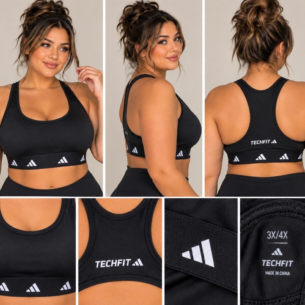 adidas Techfit Black Sports Bra 🖤